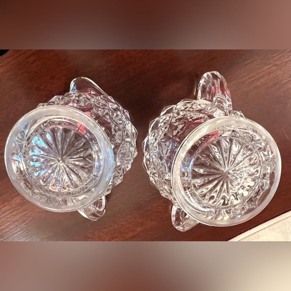 Fostoria Depression Glass American Made Clear Small Sugar Creamer Set 2.5" H - Picture 4 of 5